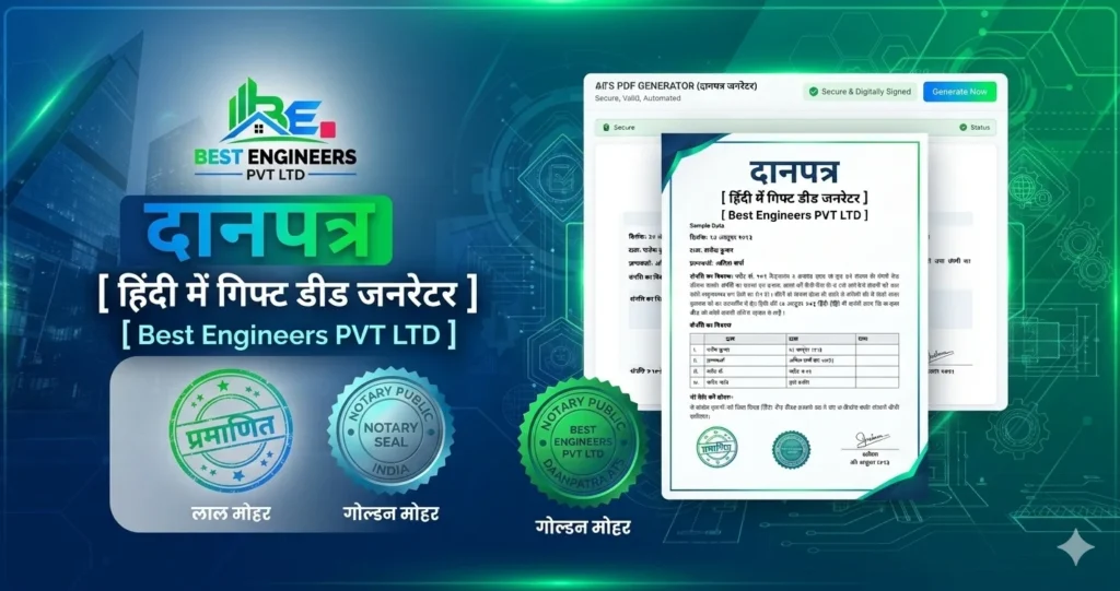 Gift Deed ATS Generator दानपत्र ATS Format in Hindi