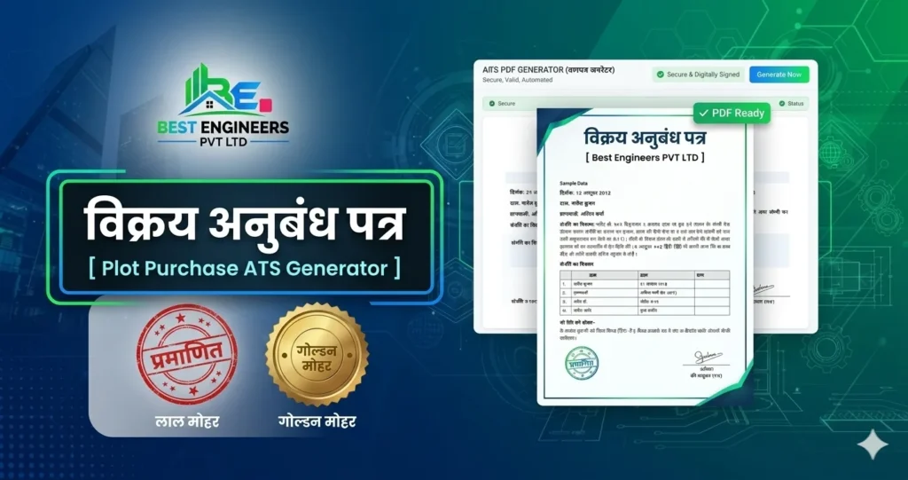 Plot Purchase ATS Generator विक्रय अनुबंध पत्र PDF – Best Engineers PVT LTD