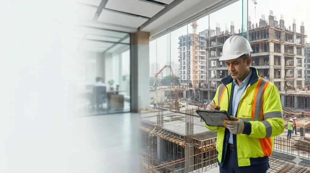 Professional site supervision and construction inspection services by Best Engineers PVT LTD showing engineers inspecting building quality, materials and construction progress.